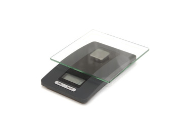 electronic kitchen scales on a white background