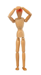 Wooden dummy with headache