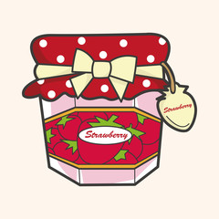 strawberry jam theme elements vector,eps