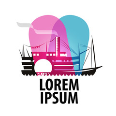 Fototapeta premium ship logo design template. steamer or Cruise icon.