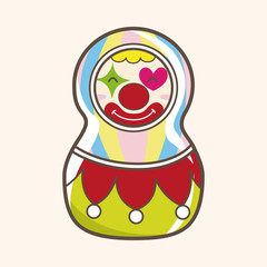 Matryoshka , Russian traditional wooden doll, vector pattern, el