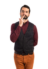 Fototapeta premium Man wearing waistcoat smoking