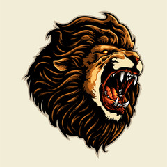 Naklejka premium Angry Lion Head