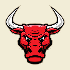 Angry bull head mascot