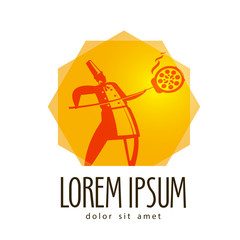Pizza logo design template. baking or pizzeria icon.