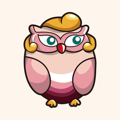 owl cartoon theme elements vector,eps
