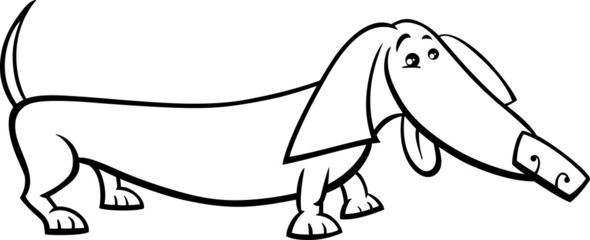 dachshund dog cartoon coloring page