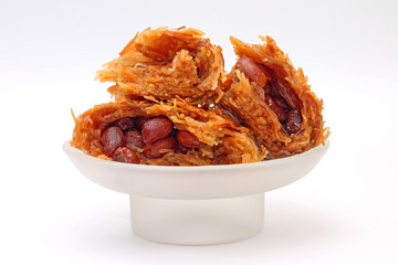 Tasty Oriental delicacy - baklava with peanuts