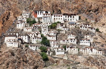 Karsha gompa - buddhist monastery in Zanskar valley