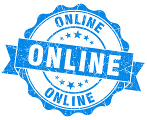 Obraz premium online blue grunge seal isolated on white