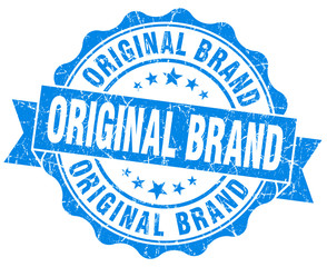 original brand blue grunge seal isolated on white
