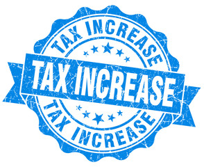 Obraz premium tax increase blue grunge seal isolated on white
