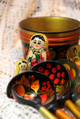 Mix of traditional Russian Souvenirs