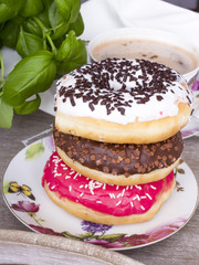 donuts and cup of coffee