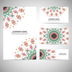 Business card template. Vector illustration in native style