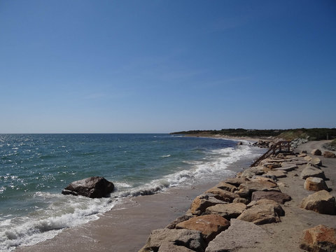 Riprap Wall On Coast