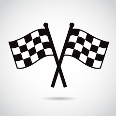 Race flags. Vector icon.