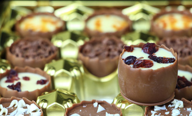Assorted chocolate confectionery in box