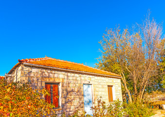 Fototapeta na wymiar old house in Pigadi village at southern Peloponnese in Greece