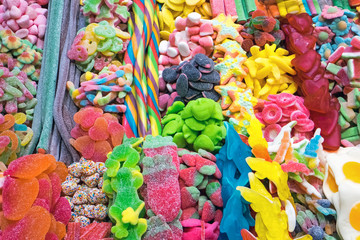 Delicious candy at the Boqueria in Barcelona