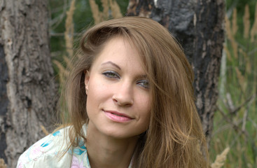 Naklejka premium girl in the forest