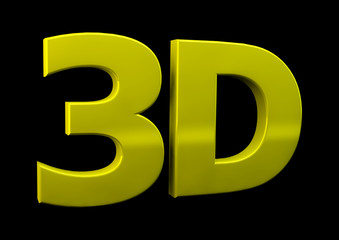 3D letters on black background.  3d word