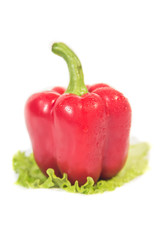 red and peppers and a ball in her salad too