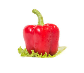 red and peppers and a ball in her salad too