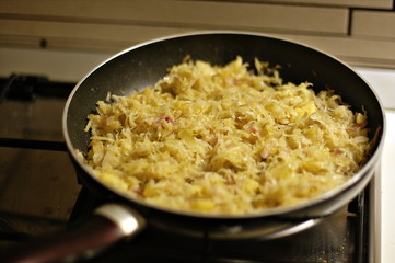 The pot of sauerkraut