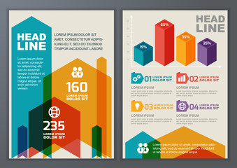 Set of vector geometric template for brochure, flyer, poster, ap