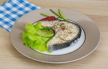 Grilled shark steak