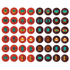 vector electronic set color icons