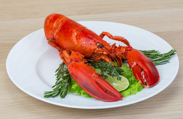 Red boiled lobster