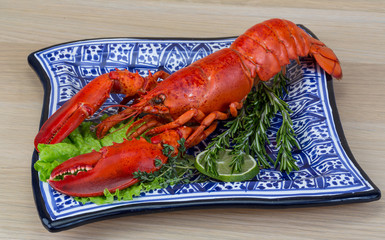Red boiled lobster
