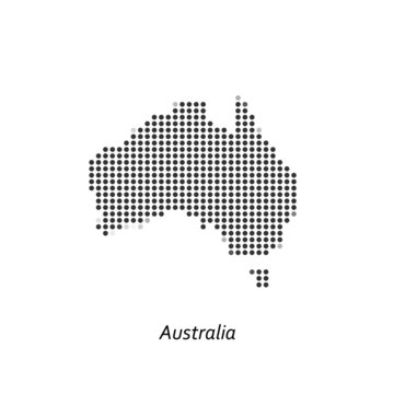 Dotted map of Australia  for your design