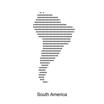 Dotted map of south america  for your design