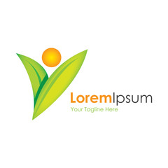 Beautiful nature plant flower eco element icons business logo