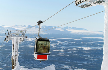 Ski lift on the way to the top