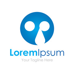 Abstract blue circle face crying element icons business logo