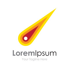 Comet flame burning up element icon logo for business © maximillion