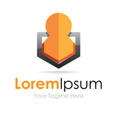 Strength human shield showing element icon logo for business