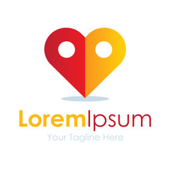 Fototapeta premium Two sides heart style element icon logo for business
