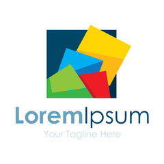 Colorful papers element icon logo for business paperwork