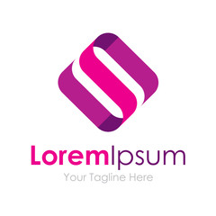 S letter silky purple material graphic design logo icon