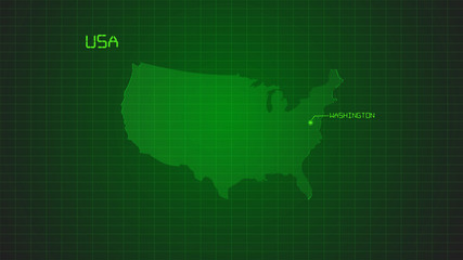 Fototapeta na wymiar united states of america modern digital map