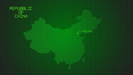 Fototapeta na wymiar china digital modern map