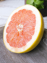 grapefruit on wooden background