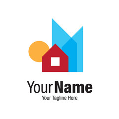 Your place under the Sun home building graphic design logo icon