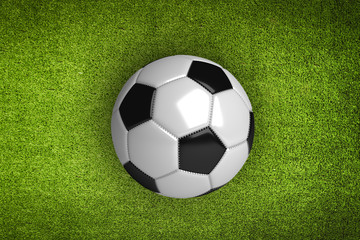Green grass Background and soccer ball © Sondem