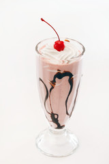 chocolate cocktail with cherry